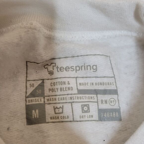 TEESPRING Santa's Favorite Ho‎ white crew neck sweatshirt unisex M - Picture 6 of 9